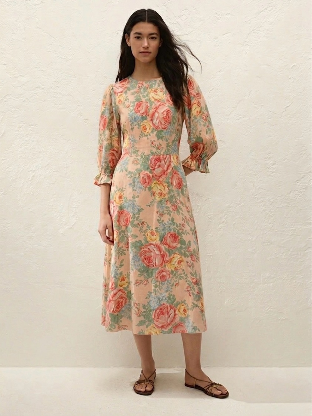 NWT Faithfull the Brand Clement Midi Dress in Floral Size US 4 Cottagecore Boho